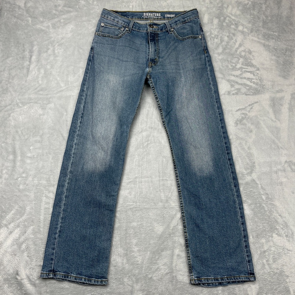 Signature by Levi's Jeans Womens 18 (31x30) Blue Faded 5-Pocket Outdoor Straight